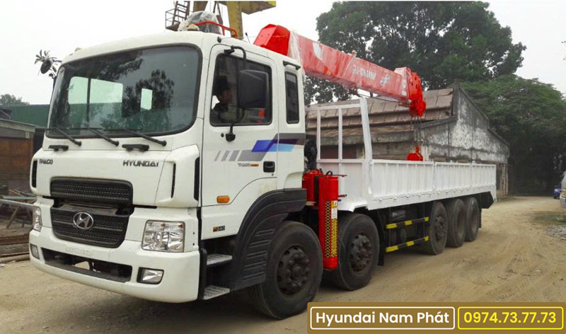 Xe Tải Hyundai 5 Chân HD360 Gắn Cẩu Atom 12 Tấn 1205